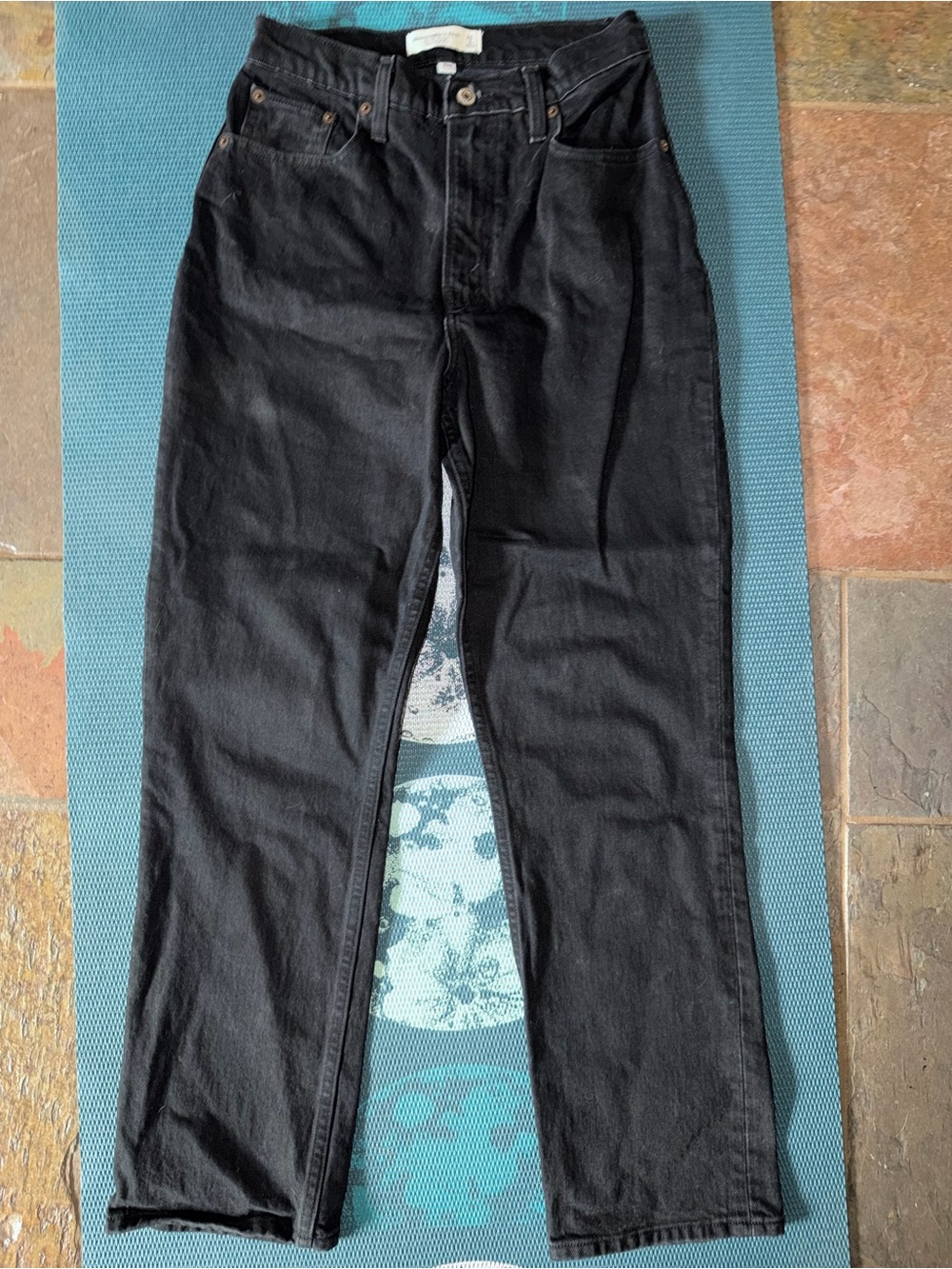 Abercrombie & Fitch Black Straight-Leg Jeans